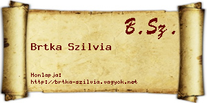 Brtka Szilvia névjegykártya